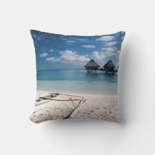 Cojín Decorativo Bungalows desde la playa Motu Toopua