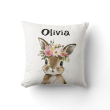 Bunny de bebé personalizado con corona floral