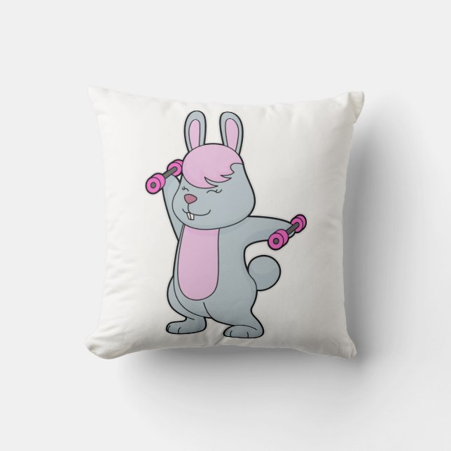 Cojín Decorativo Bunny Fitness Dumbbell (Anverso)