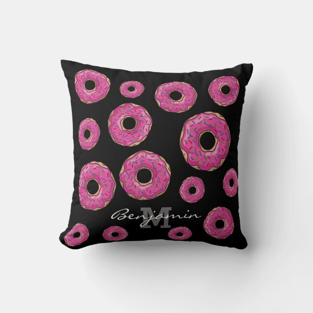Cojín Decorativo Buñuelo asperjado rosa delicioso jugoso (Anverso)