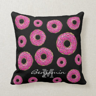 Cojín Decorativo Buñuelo asperjado rosa delicioso jugoso