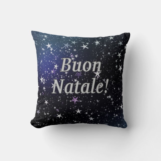 Cojín Decorativo ¡Buon Natale! Feliz Navidad en italiano (Anverso)
