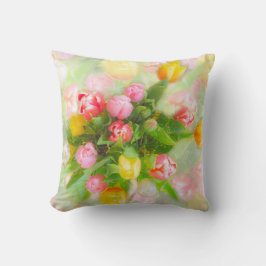 Cojín Decorativo Buqué de tulipanes de estilo vintage - arte floral