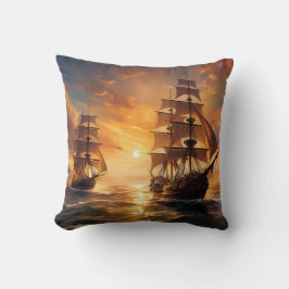 Cojín Decorativo Buques al atardecer