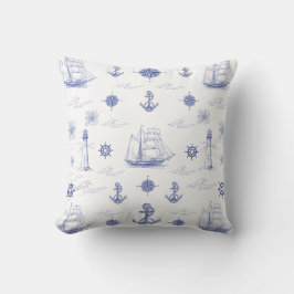 Cojín Decorativo Buques náuticos en la costa azul de la Marina