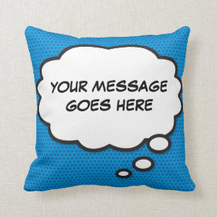 Cojín Decorativo Burbuja de Pensamiento Personalizada Cómic Retro