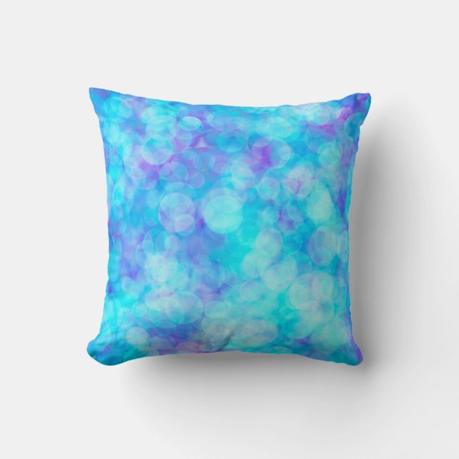 Cojín Decorativo Burbujas azules y púrpuras (Anverso)