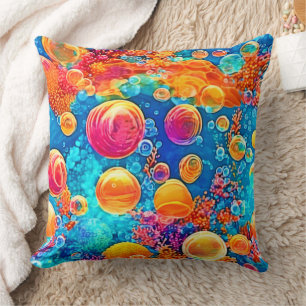 Cojín Decorativo Burbujas de arrecife de coral coloridas