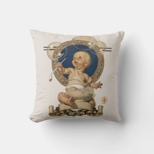Cojín Decorativo Burbujas de Bebé Vintage por J.C. Leyendecker Nurs