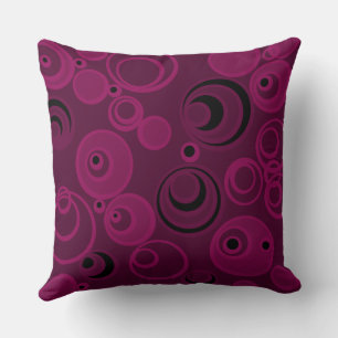 Cojín Decorativo Burbujas en todo el negro magenta