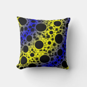 Cojín Decorativo Burbujas Espaciales - Amarillo/Azul