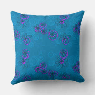 Cojín Decorativo Burbujas florales de Mazipoodles - Púrpura Verde a