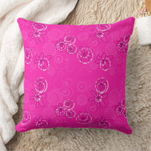 Cojín Decorativo Burbujas florales de Mazipoodles - Rosa magenta