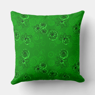 Cojín Decorativo Burbujas florales de Mazipoodles - Verde