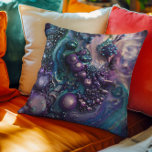 Cojín Decorativo Burbujas turquesa púrpura Formas orgánicas<br><div class="desc">Este diseño fue creado a través del arte digital. Se puede personalizar haciendo clic en el botón personalizar y cambiando el color, agregando un nombre, iniciales o tus palabras favoritas. Contáctame en colorflowcreations@gmail.com si quieres tener este diseño en otro producto. Ver más de mis creaciones o seguirme en www.facebook.com/colorflowcreations, www.instagram.com/colorflowcreations,...</div>