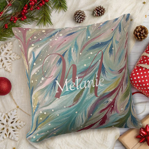 Cojín decorativo burdeos verde azulado festivo per