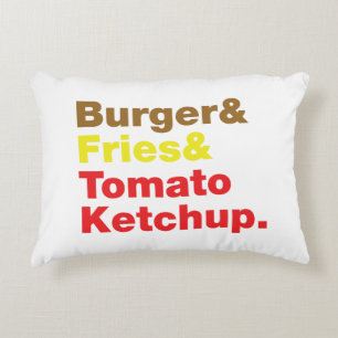 Cojín Decorativo Burger & Fries & Tomate Ketchup.