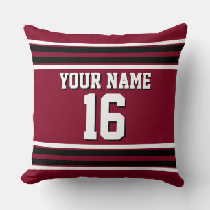 Cojín Decorativo Burgundy Black Whats Team Jersey Personalizado Nom