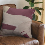 Cojín Decorativo Burgundy Bordeaux Artistic Abstract Watercolor<br><div class="desc">Modern throw pillow features an artistic abstract Memphis style watercolor design in bordeaux burgundy and earthy color palette. An artistic abstract design features a watercolor design with shades muted rose beige and mocha brown design elements on a rich burgundy background. The lighter earthy design elements compliment the wine colored background....</div>
