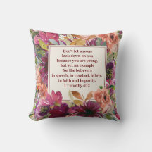 Burgundy Floral Biblia Cristiana Timothy Juventud
