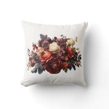 Burgundy Granate Coral Blanco Floral Malhumorado