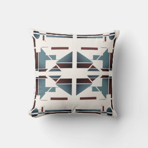 Cojín Decorativo Burgundy Pizarra Blanco Mediterráneo Simétrico