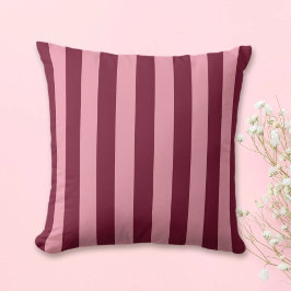Cojín Decorativo Burgundy y franja rosa patrón audaz rojo cereza