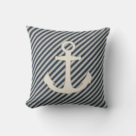 Cojín Decorativo Burlap a rayas Aspecto Pilar del anclaje del barco