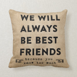 Cojín Decorativo Burlap Best Friends Forever Funny