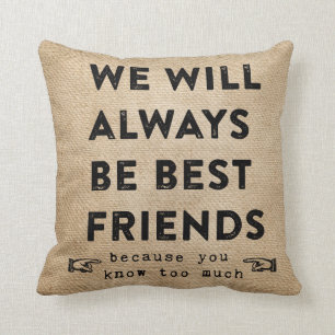 Cojín Decorativo Burlap Best Friends Forever Funny