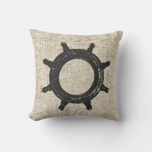 Cojín Decorativo Burlap Helm Sailing