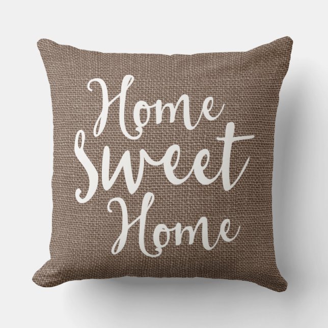 Cojín Decorativo Burlap Look Home Sweet Home (Anverso)