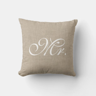 Cojín Decorativo Burlap y White Sr. Pillow