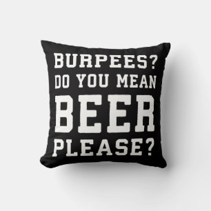Cojín Decorativo Burpees, Quieres Decir Cerveza Por Favor - Gimnasi