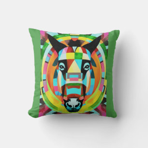 Cojín Decorativo Burro Colorido Arte Geométrico Abstracto