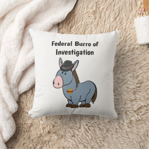 Cojín Decorativo Burro Federal de Investigación del FBI, Personaliz