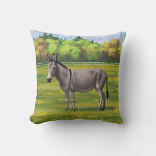 Cojín Decorativo Burro Gris De Burro De Burro En Pasto