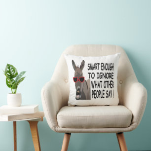 Cojín Decorativo Burro Inteligente Genial