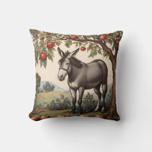 Cojín Decorativo Burro Vintage Bajo Un Árbol De Apple