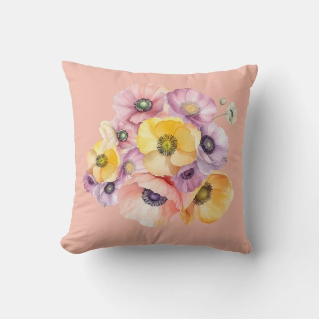 Cojín Decorativo Burst. de Anemones (Anverso)