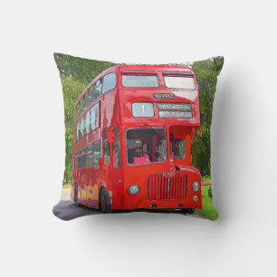 COJÍN DECORATIVO BUS ROJO BRITÁNICO