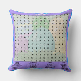 Cojín Decorativo Búsqueda de palabras de Pascua