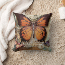 Butterfly Clock Throw Pillow Ecclesiastes 3:11 
