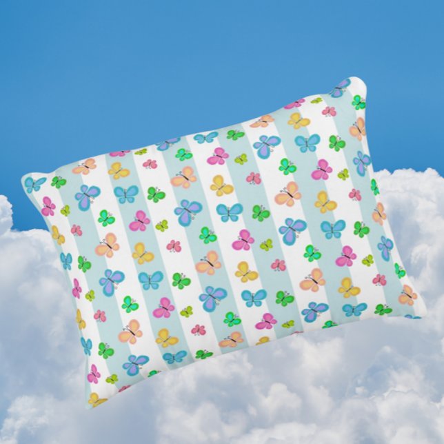 Cojín Decorativo Butterfly Dreams Blue Stripe (Fly with the butterflies!)