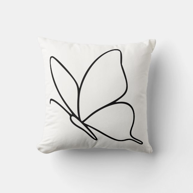 Cojín Decorativo Butterfly Line Art –  Insect Illustration  (Anverso)