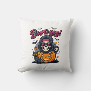 Cojín Decorativo Buu para ti calabaza de esqueleto de Halloween
