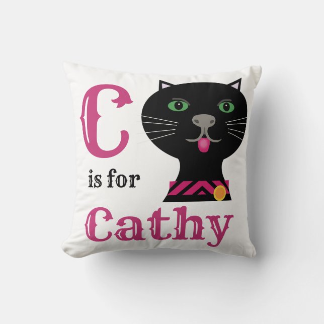 Cojín Decorativo C es para Cathy bebé niña  (Anverso)