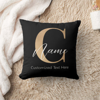 Cojín Decorativo C inicial monogramada moderna y nombre personaliza
