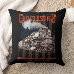 Cojín Decorativo C&O Clase H-8 Locomotora Allegheny - bandera ameri