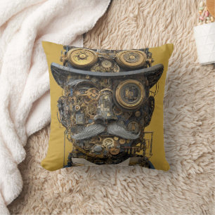 Cojín Decorativo Caballero Mecánico Steampunk